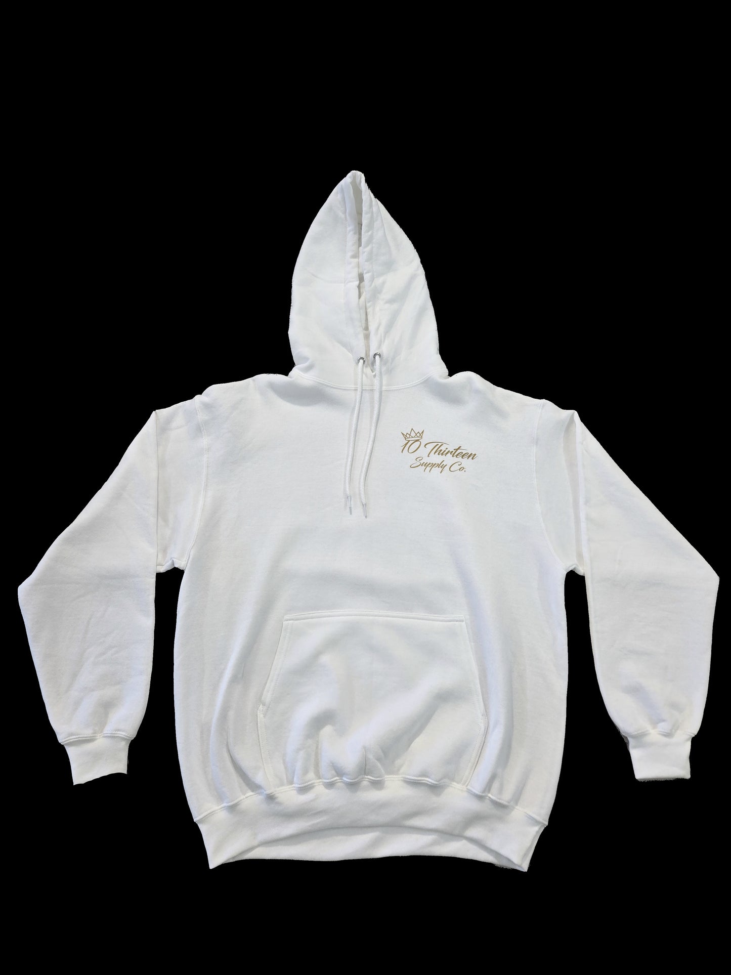 NEVER SATISFIED ALWAYS HUSTLIN HOODIE WHITE